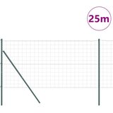  Ograda s postovima Zelena 1 x 25 m Čelik | shoptok.hr