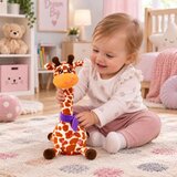 Lean Toys Interaktivna pli&amp;scaron;asta žirafa ple&amp;scaron;e, poje, ponavlja, rjava, 30 cm Slike