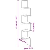  Kutna polica Crni hrast 20 x 20 x 127,5 cm Konstruirano drvo | shoptok.hr