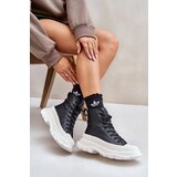 Big Star Leather Insulated Sneakers On Massive Platform | Shoptok.si