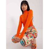 Fashion Hunters Orange fitted turtleneck blouse Cene