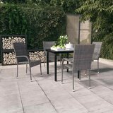  5-dijelni vrtni blagovaonski set sivo-crni Siva Dužina stola 80 cm | shoptok.hr