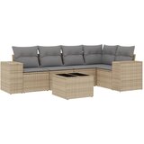 6-dijelni set vrtnih sofa s jastucima bež od poliratana | shoptok.hr