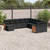 vidaXL 11-dijelni set vrtnih sofa od poliratana s jastucima crni | shoptok.hr