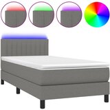 Maison Chic Box spring postelja - Vzmetna postelja z vzmetnico LED temno siva 90x200 cm blago SL15127, (21904468) Cene