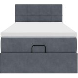 vidaXL Otomanski posteljni okvir z vzmetnico siv 80x200 cm žamet | Shoptok.si