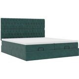  Otomanski posteljni okvir z vzmetnicami zelen 160x200 cm žamet, (21653521) | Shoptok.si