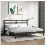  Okvir Za krevet od masivne borovine sivi 200 x 200 cm | shoptok.hr