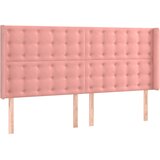  LED uzglavlje Ružičasta 163x16x118/128 cm baršunasto | shoptok.hr