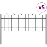  Vrtna Ograda 5 pcs Siva 8,5 x 0,6 m Čelik s prahom | shoptok.hr