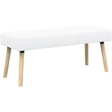  Klupa s utorima Bijela 110 x 40 x 46 cm Tkanina | shoptok.hr