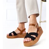  Black eco-leather platform sandals Ursita | shoptok.hr
