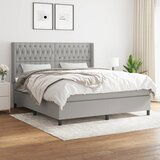 Maison Chic Box spring postelja - Vzmetna postelja z vzmetnico svetlo siva 180x200 cm blago SL19989, (21893437) | Shoptok.si
