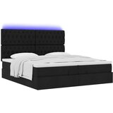 vidaXL Otomanski okvir kreveta s madracima crni 200x200cm od tkanine | shoptok.hr