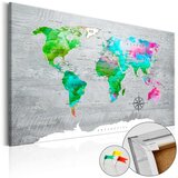  Slika na plutenoj podlozi - Green Paradise [Cork Map] 60x40 | shoptok.hr