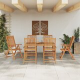 vidaXL Set od 7 komada za objedovanje u vrtu od čvrstog bagremovog drveta | shoptok.hr