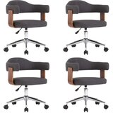 vidaXL Vrtljivi jedilni stoli 4 kosi sivi ukrivljen les in blago, (20812517) | Shoptok.si