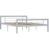  Posteljni okvir siv in bel kovinski 140x200 cm, (20606490) | Shoptok.si