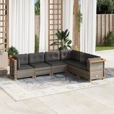 Maison Chic Seti vrtnega pohištva - Vrtna garnitura - Vrtni pohištvo set 6-delna z blazinami siv poli ratan, (21806268) | Shoptok.si