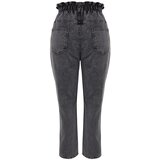 Trendyol Curve Gray High Waist Elastic Waist Mom Jeans Cene