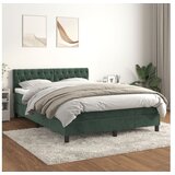 vidaXL Box spring postelja z vzmetnico temno zelen 140x190 c Cene