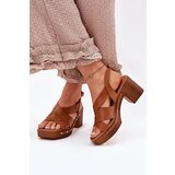 Zazoo Leather Heeled Sandals | Shoptok.si