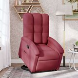  Naslonjač na podizanje od tkanine crvena boja vina | shoptok.hr