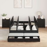  Okvir kreveta za pohranu Crni hrast Konstruirano drvo 120 x 190 cm | shoptok.hr
