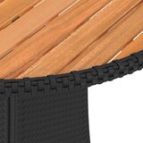  Vrtni blagovaonski stol crni Ø 70 cm poliratan i bagremovo drvo | shoptok.hr