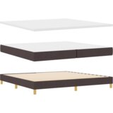  Postelja z vzmetnico z vzmetnico Temno rjava 200 x 200 cm les, (5000127774) | Shoptok.si