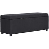  Klupa s pretincem za pohranu 116 cm crna poliesterska | Eponuda.com