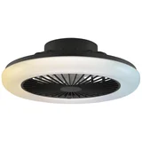 LED prigušiva stropna svetiljka sa ventilatorom MONTERO LED/20W/230V crna + daljinski upravljač