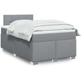 vidaXL Boxspring postelja z vzmetnico svetlo siva 120x190 cm blago | Shoptok.si