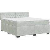  Boxspring krevet s madracem Svjetlosiva 160 x 200 cm Baršun | shoptok.hr