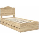  Krevetna konstrukcija Sonoma hrast 75 x 190 cm Inženjersko Drvo | shoptok.hr
