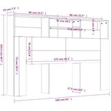  Uzglavlje s ormarićem crno 160 x 19 x 103,5 cm | Eponuda.com