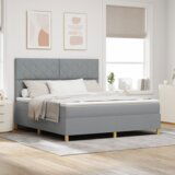 Box Spring Krevet s Madracem Svijetlosiva Super King Tkanina | shoptok.hr