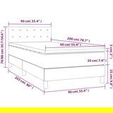  Box spring postelja z vzmetnico LED temno siva 90x200 cm blago, (20789270) | Shoptok.si