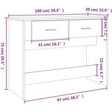  Konzolni stol boja hrasta 100x39x75 cm od konstruiranog drva | shoptok.hr