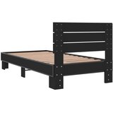  Okvir za krevet crni 75 x 190 cm od konstruiranog drvo i metal | Eponuda.com