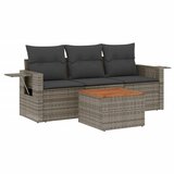  4-dijelni set vrtnih sofa od poliratana s jastucima sivi | shoptok.hr