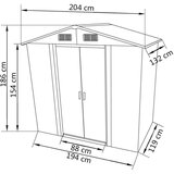 vidaXL Vrtna skladiščna lopa zelena kovinska 204x132x186 cm | Shoptok.si