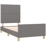  Okvir za krevet bez madraca tamnosivi 90x200 cm od tkanine | shoptok.hr