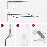 vidaXL Avtomatska retraktibilna tenda z LED osvetlitvijo bež 350x250 cm, (22150139) | Shoptok.si
