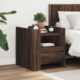 Noćni ormarić smeđa boja hrasta 45x50x50 cm konstruirano drvo | shoptok.hr