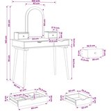  Set toaletnog stolića FAUSKE 4 kom. Bijela 100 x 50 x 143 cm | shoptok.hr