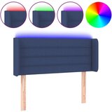 Posteljno vzglavje modro 83x16x78/88 cm blago | Shoptok.si