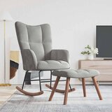  Stolica za ljuljanje s osloncem za noge svjetlosiva baršunasta | shoptok.hr