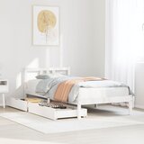 vidaXL Posteljni okvir brez vzmetnice bel 90x200 cm trdna borovina Cene