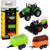 Lean Toys set poljoprivrednih vozila 4 u 1 – traktor, silažni kombajn i prikolice 1:68 | shoptok.hr